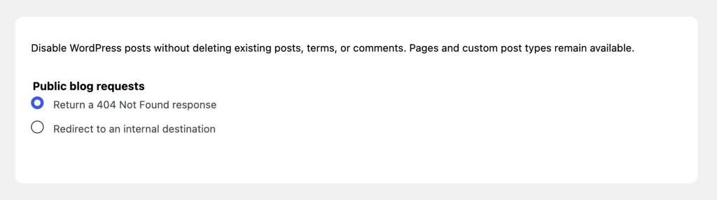 WordPress Settings for Disabling Public Posts