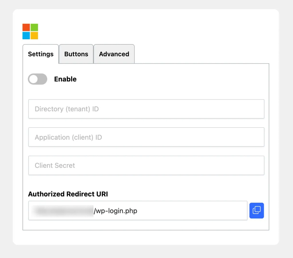 Configuring Microsoft Authentication with a Redirect URI