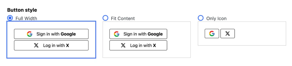 Style Options for Social Login Buttons