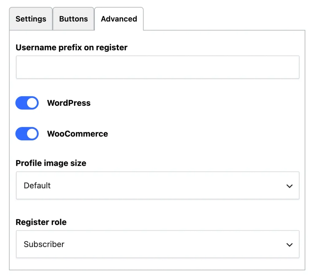 WordPress and WooCommerce Settings Interface